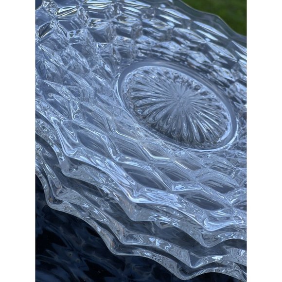 4 Vintage Fostoria American Clear Glass SALAD Sandwich Plate Dessert - Picture 7 of 8